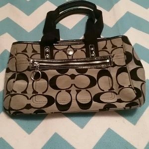 Black and Gray Coach Bag