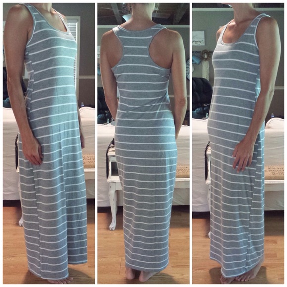 Racerback Striped Tank Maxi Dress - Picture 3 of 4