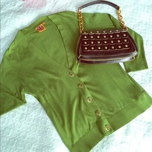 Tory Burch Green Cardigan.