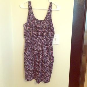 Purple patterned sleeveless dress