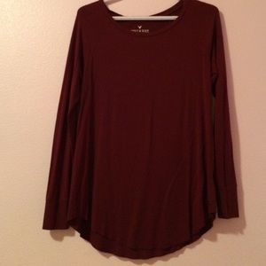 Long sleeved burgundy/maroon tee