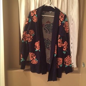 Rose print cardigan