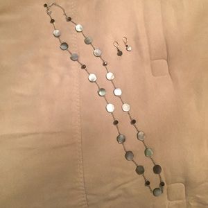 Lia Sophia Mother of Pearl Necklace and Earrings