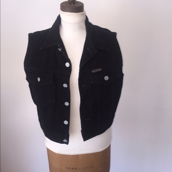 Black jean vest