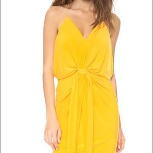 T-bags Los Angles Domino Tie Front Dress XS yellow