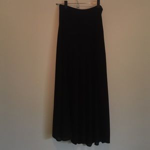 Black maxi skirt with two side slits