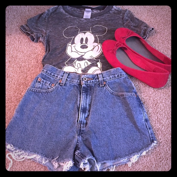 High waisted cut offs