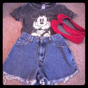 High waisted cut offs