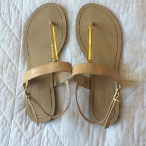 Gold bar sandals