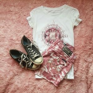 Tie dye miss me Jean shorts