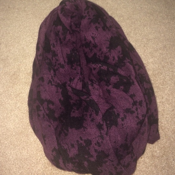 Black and dark purple infinity scarf