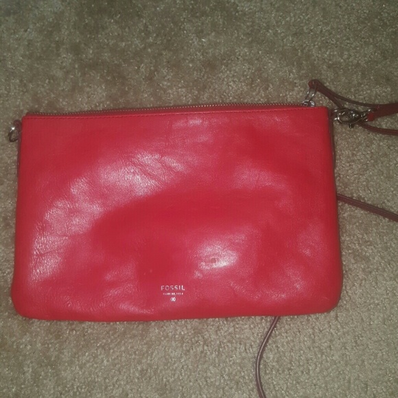 Crimson Red Fossil Cross body