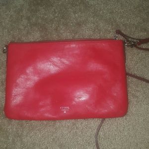 Crimson Red Fossil Cross body