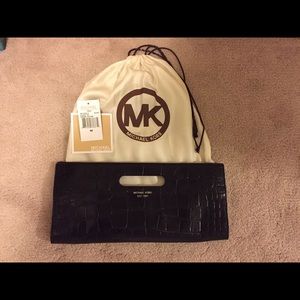 Michael Kors Tilda Crocodile-Effect Leather Clutch