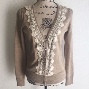 Wool and lace cardigan
