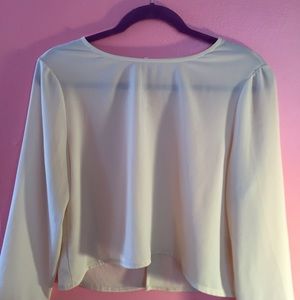 Cream cropped blouse
