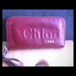Authentic Chloe wallet / clutch red leather