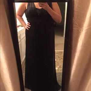 Long black empire gown