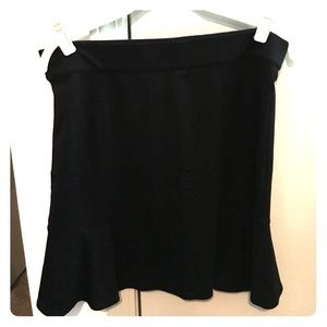 Black Ruffled Bottom Pencil Skirt