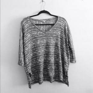 Splendid Grey and White Oversized Sweater