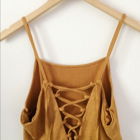 Stone Cold Fox Dresses & Skirts - Tan Faux Suede Mini Dress