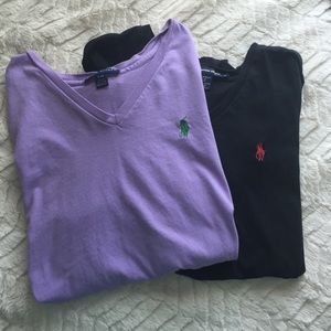 Ralph Lauren v-kneck tees in excellent condition