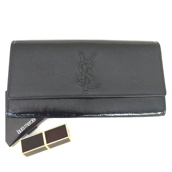 Patent Black YSL Clutch