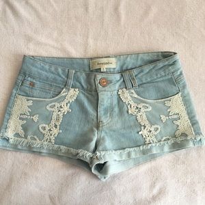 Jean Shorts With Lace
