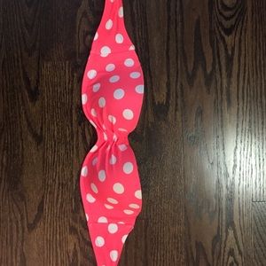 VS Bright coral bikini top strapless polka dot