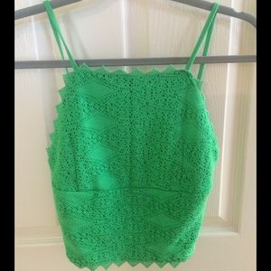 TOPSHOP green fitted crop top
