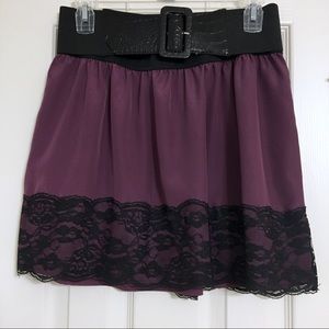 LAST CHANCE Purple Lace Trimmed Skirt