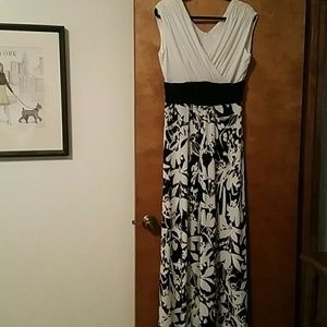 Formal Black and White Maxi Dress
