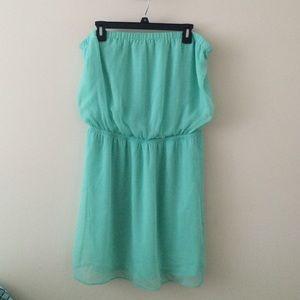 Seafoam green strapless dress