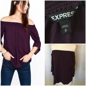 Express Smocked Off The Shoulder Blouse