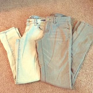2 pairs of Mossimo skinny jeans.