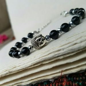 Black onyx buddah bracelet (natural stone)