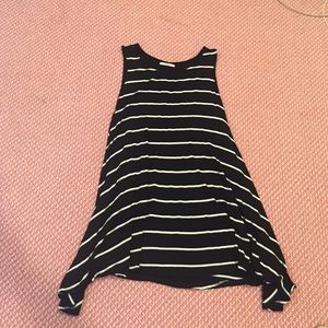 black and white striped dress