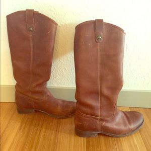 Frye Melissa Button Riding Boot in Cognac