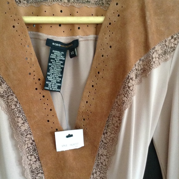 BCBG Maxazria blush suede and lace dress - Picture 2 of 4