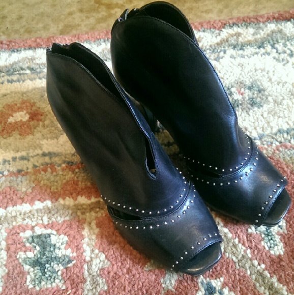 Franco Sarto Peep Toe Booties.