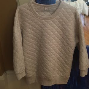 quilted crew sweatshirt