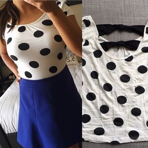 Forever 21 polka dot bow t shirt