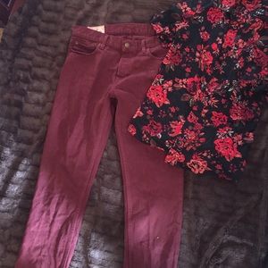 Hollister Maroon Jeans.