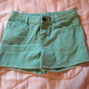 Girls Aqua Jean shorts size 10/12