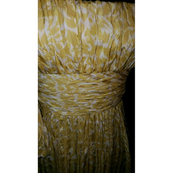 Sz XS BCBG yellow and cream strapless party dress - Picture 2 of 4