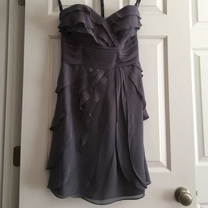 Bill Levkoff Pewter Strapless Dress NWT