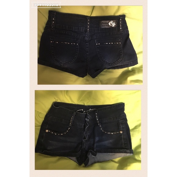 dark jean shorts