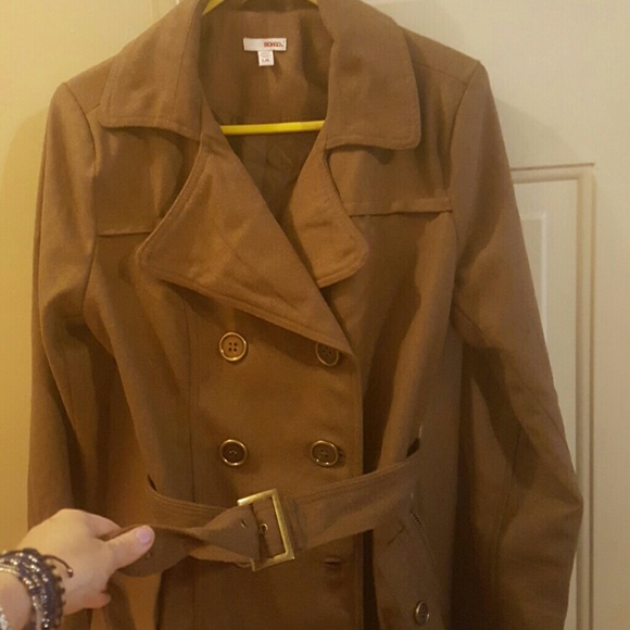 NWOT, NEVER WORN BROWN PEACOAT - Picture 2 of 4