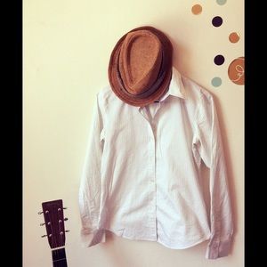 Theory button down. White