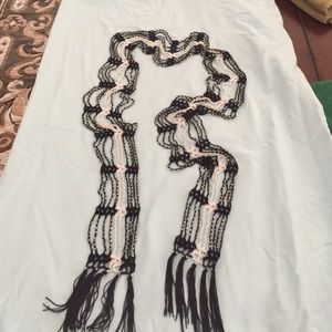 Hand crocheted beaded scarf